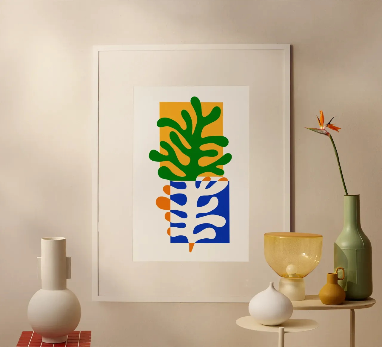 Henri Matisse seaweed cuts poster con telaio in plastica da TijanaArtStudio88