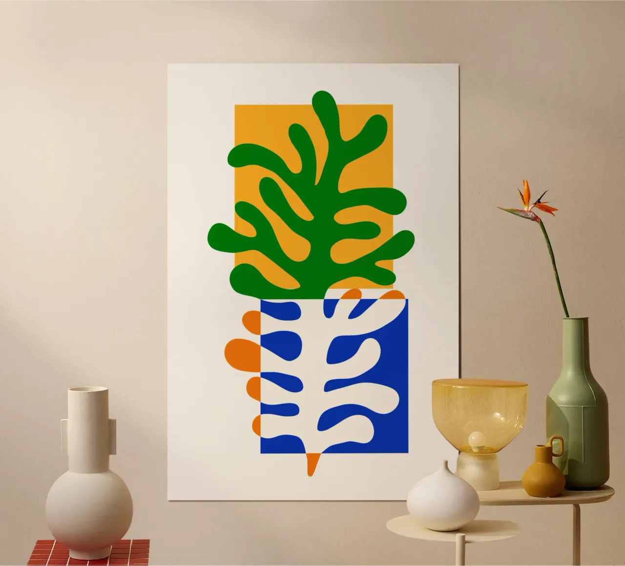 Henri Matisse seaweed cuts poster con telaio in plastica da TijanaArtStudio88