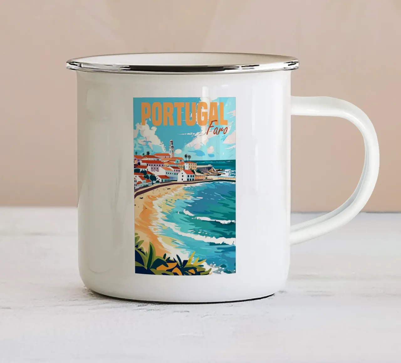 Faro Portogallo tazza in smalto da Verna