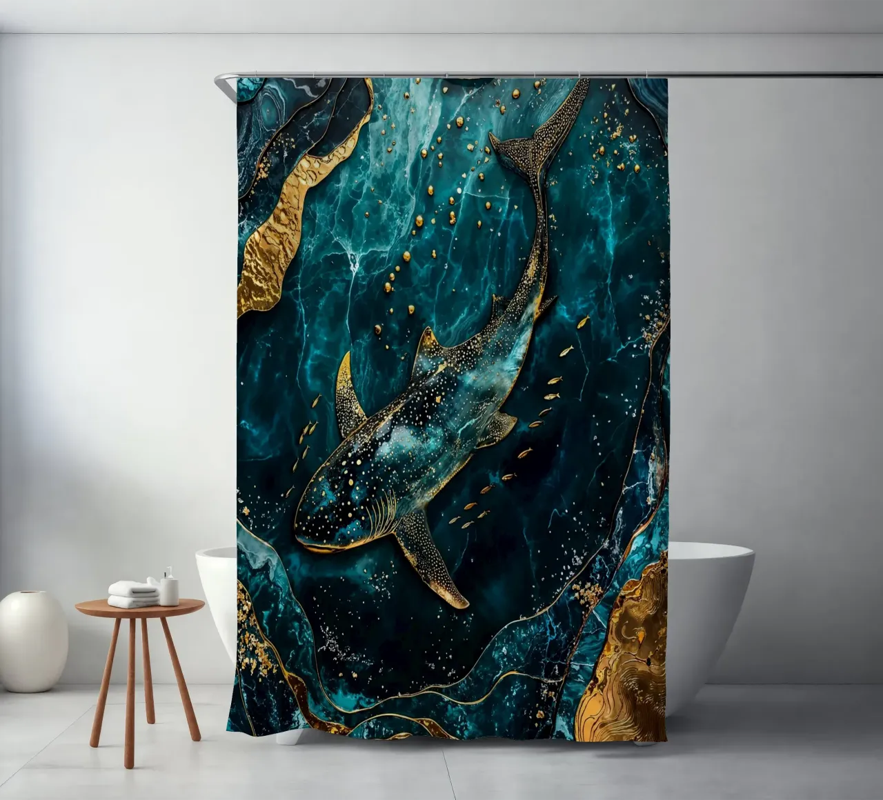 Eternal Wanderer Kintsugi Art tenda da doccia da Pixaverse