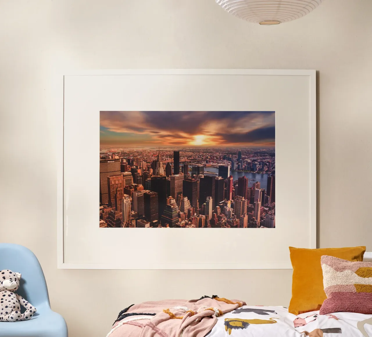 Icona di New York poster con telaio in legno da Wanderlust Vibes