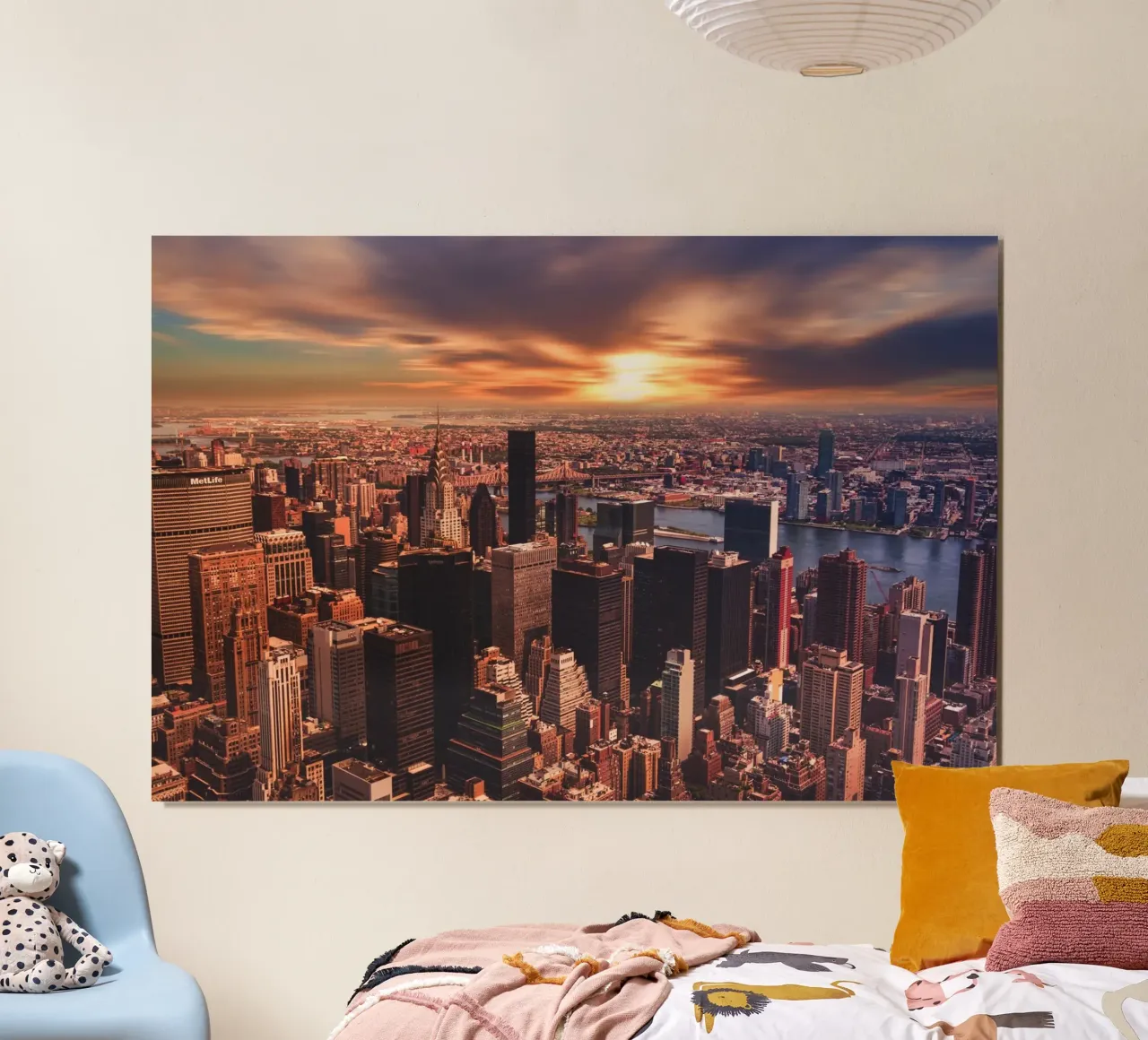 Icona di New York poster con telaio in legno da Wanderlust Vibes