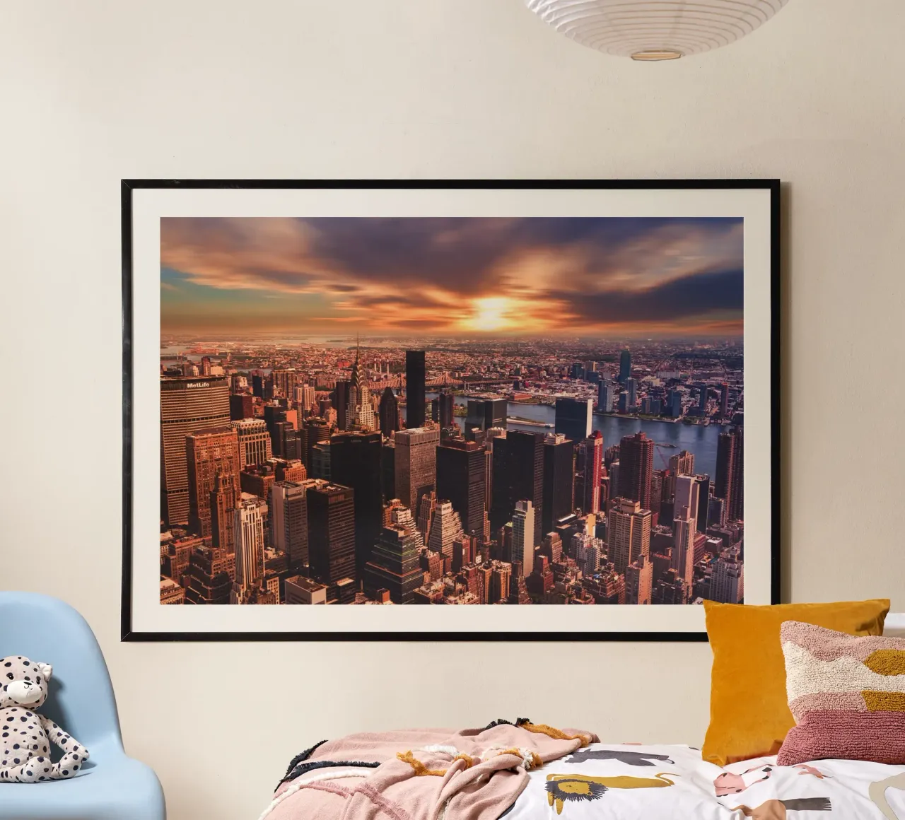 Icona di New York poster con telaio in legno da Wanderlust Vibes