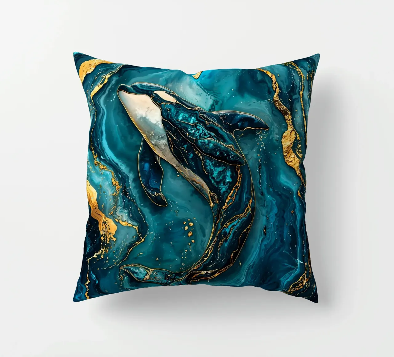 Mystic Currents Kintsugi Art cuscino da Pixaverse