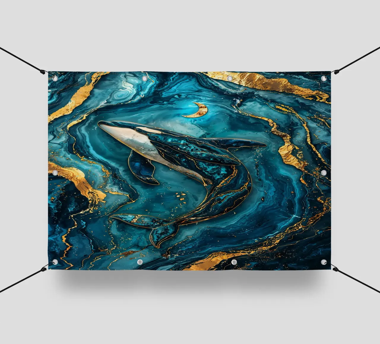 Mystic Currents Kintsugi Art telo in pvc da Pixaverse