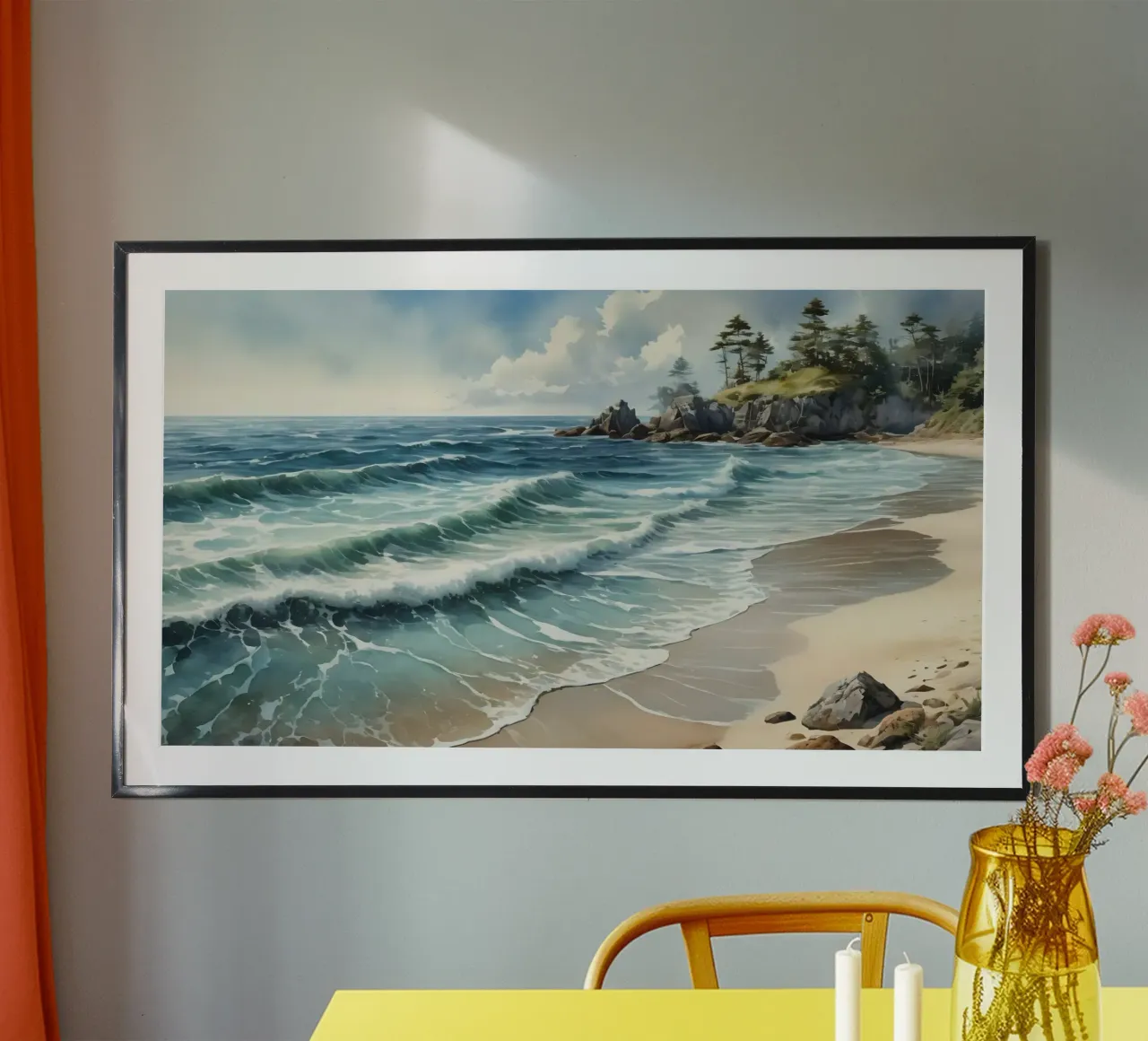 Spiaggia naturale poster con telaio in alluminio da Wild Beauty