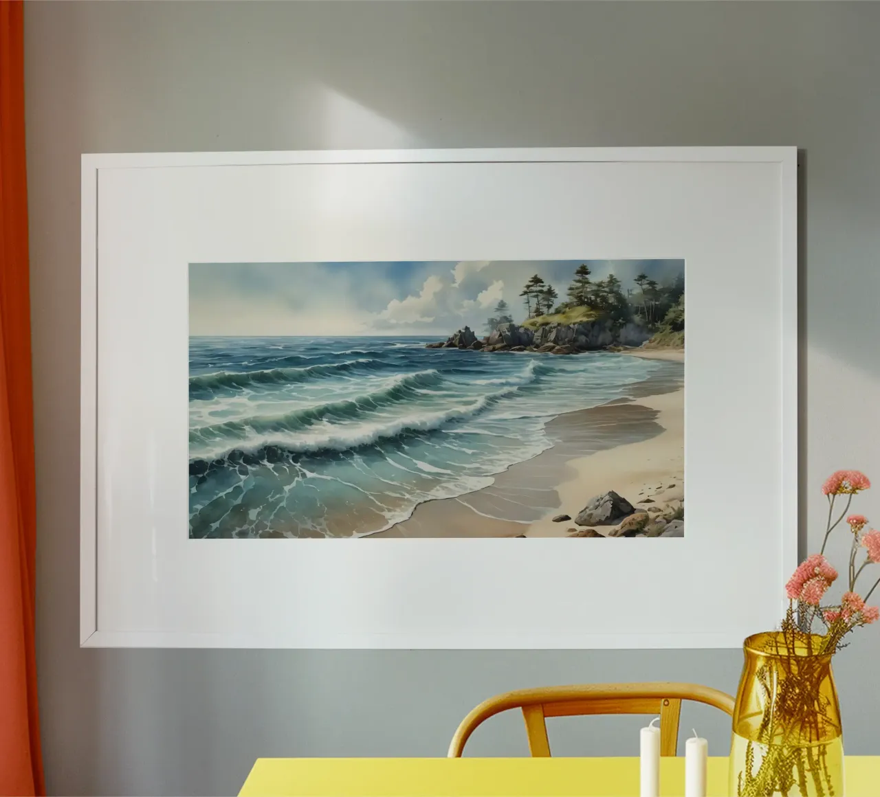 Spiaggia naturale poster con telaio in alluminio da Wild Beauty