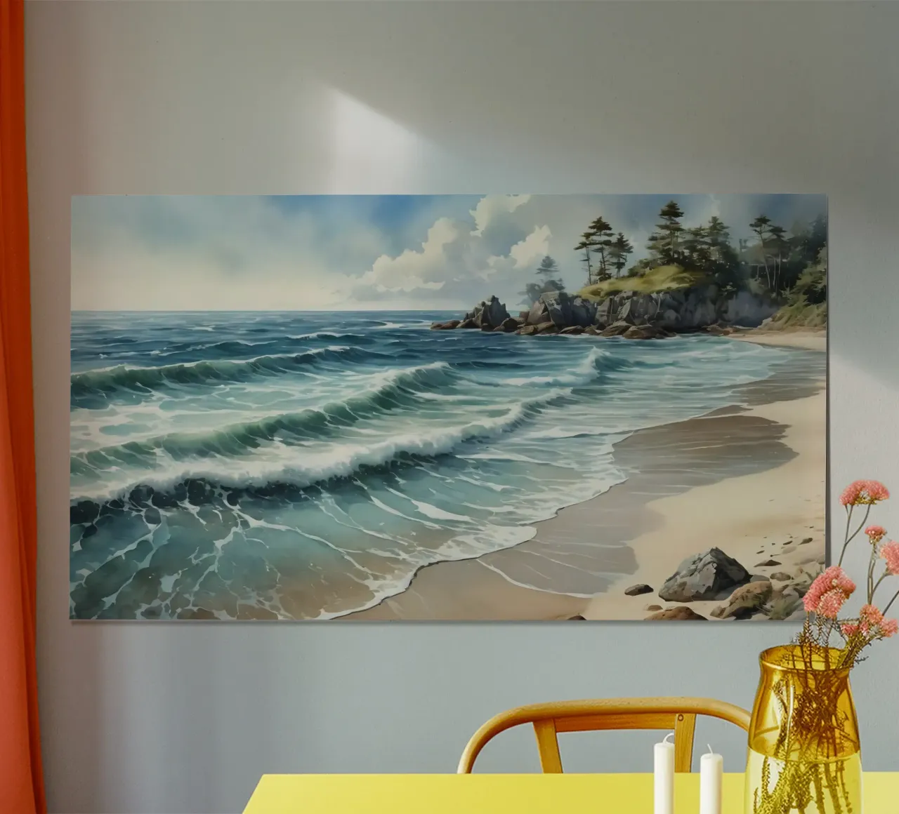 Spiaggia naturale poster con telaio in alluminio da Wild Beauty