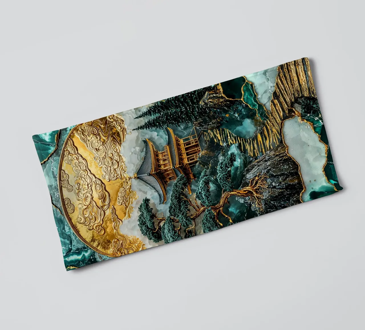 Kintsugi Mountain Shrine asciugamano da bagno da Pixaverse