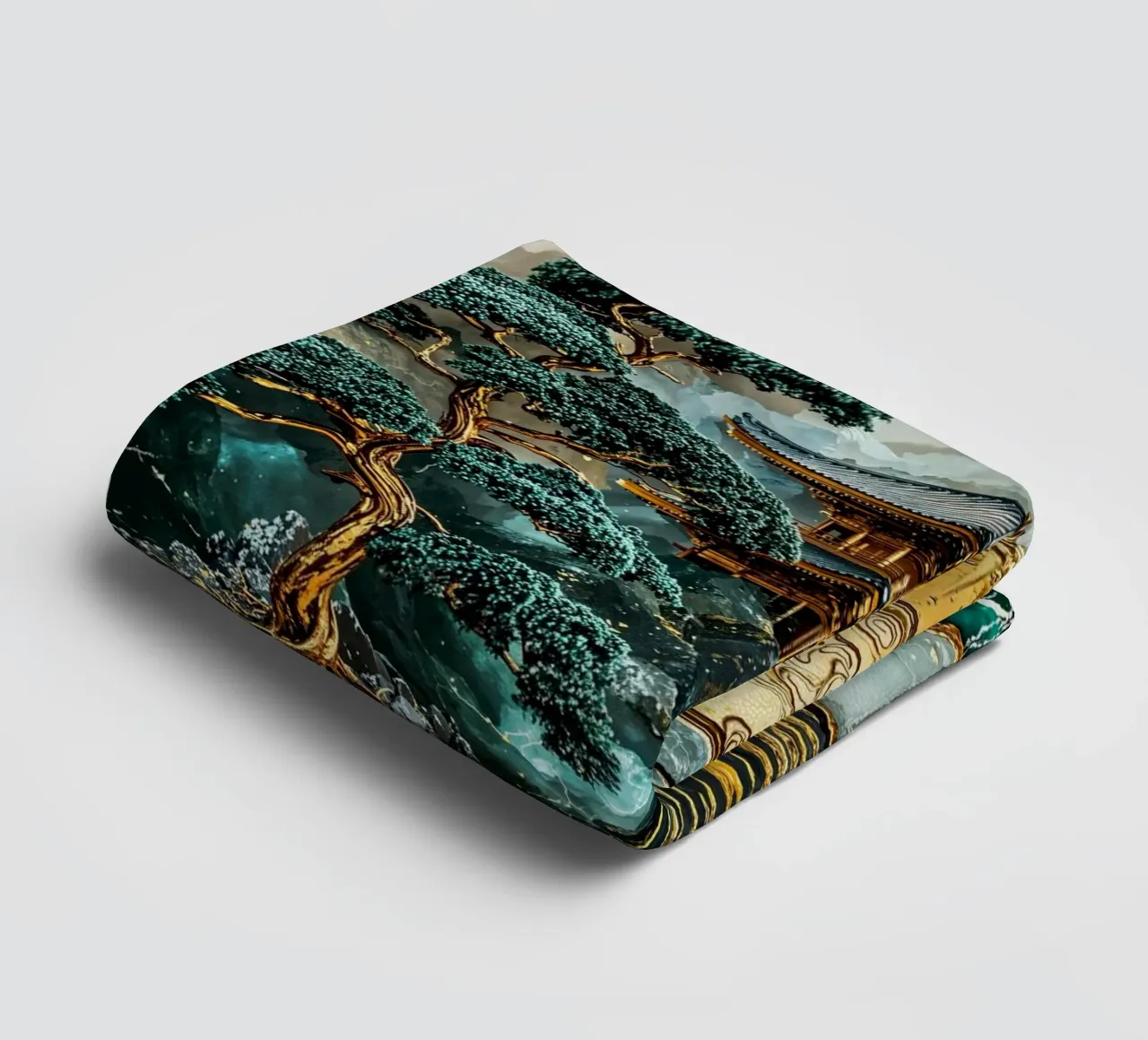 Kintsugi Mountain Shrine asciugamano da bagno da Pixaverse