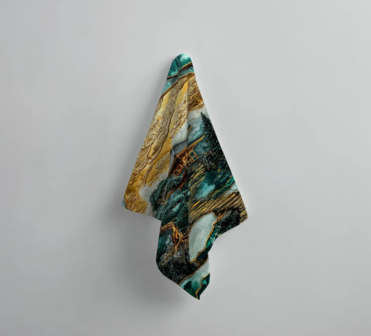 Kintsugi Mountain Shrine asciugamano da bagno da Pixaverse