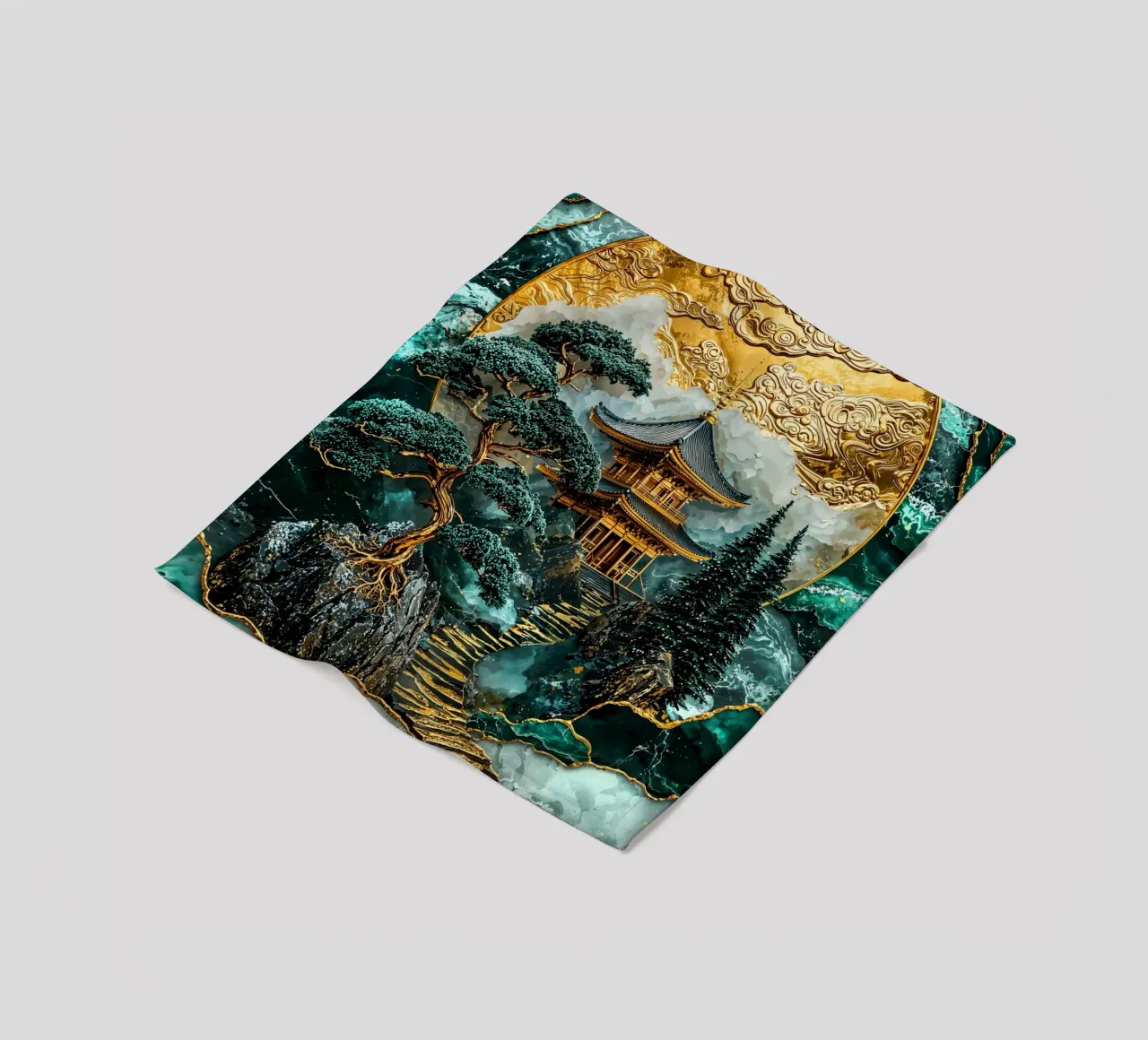 Kintsugi Mountain Shrine coperta in pile da Pixaverse