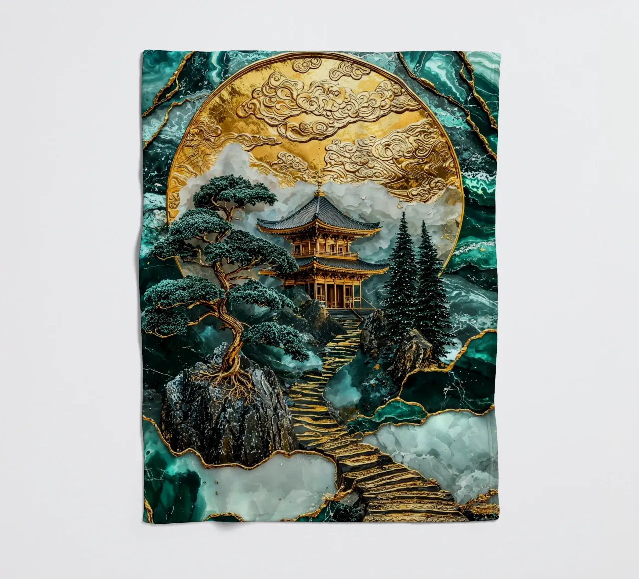 Kintsugi Mountain Shrine coperta in pile da Pixaverse