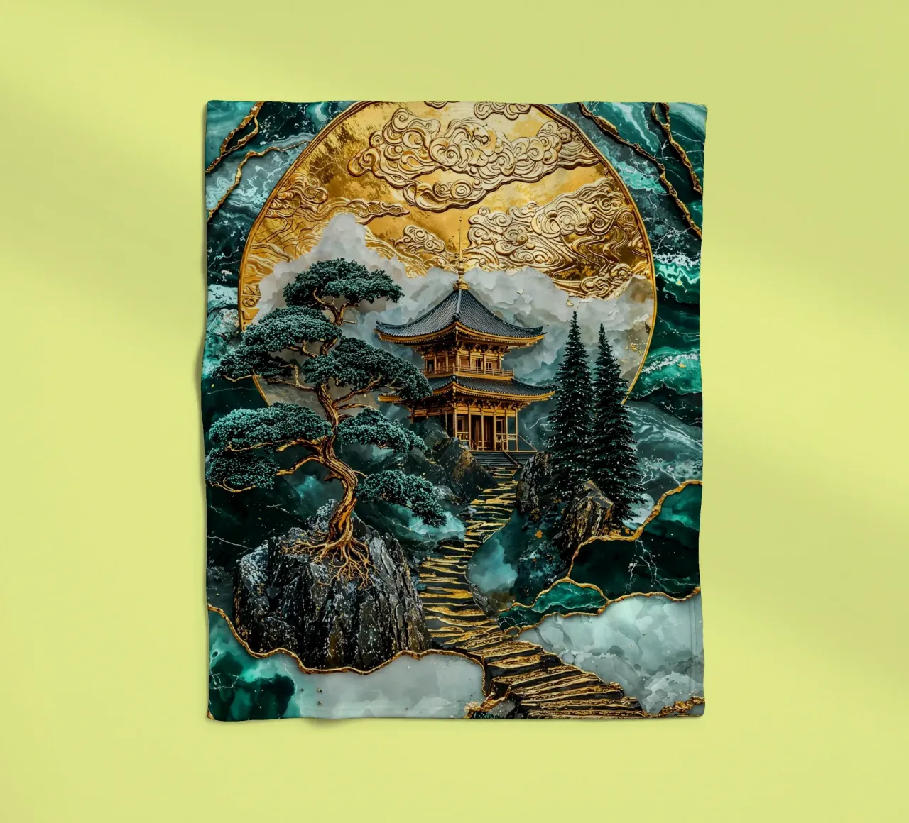 Kintsugi Mountain Shrine coperta in pile da Pixaverse