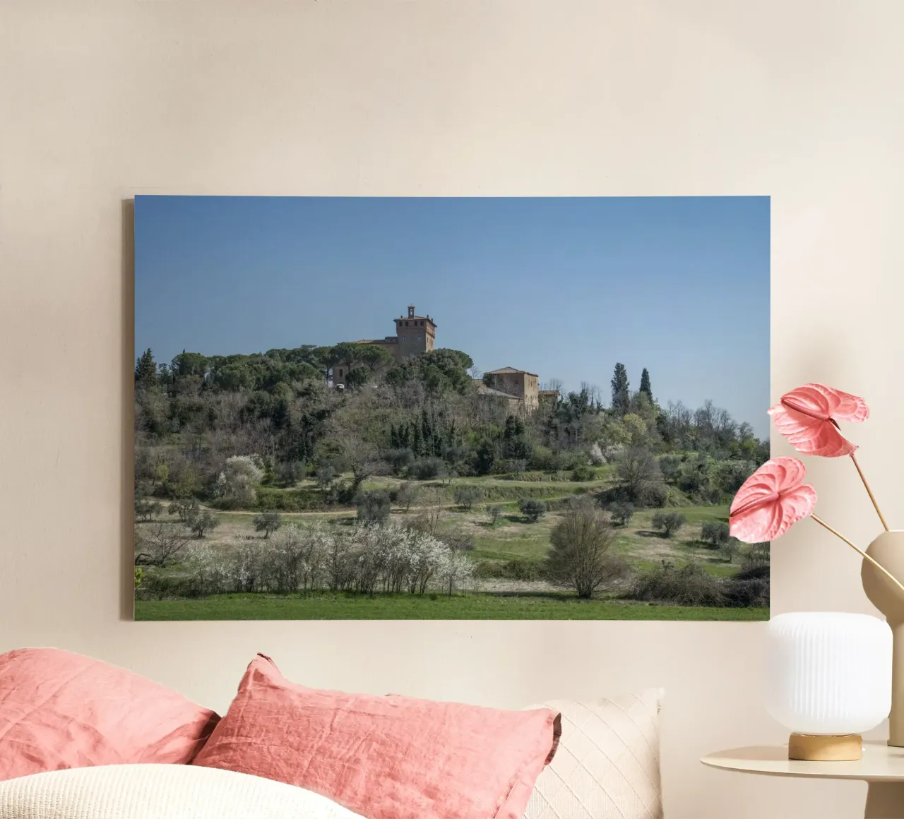 Toscane mijmering canvas met Baklijst van Wanderlust Vibes