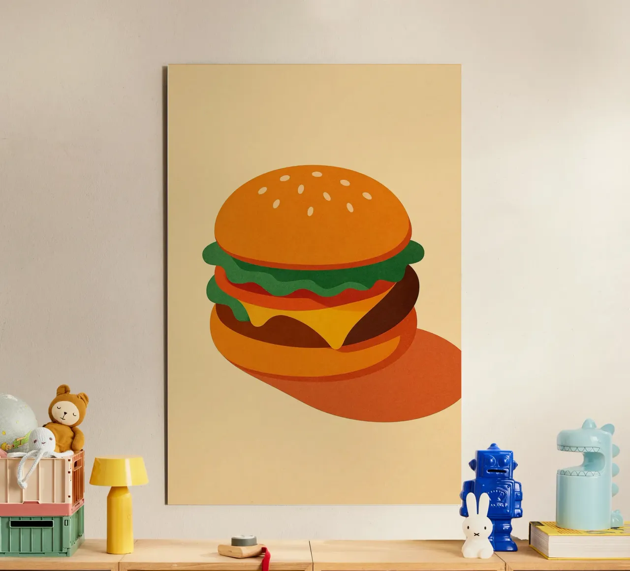 Burger Time - Il classico gommoso alluminio dibond da Boissons - Affiches & posters - Retro