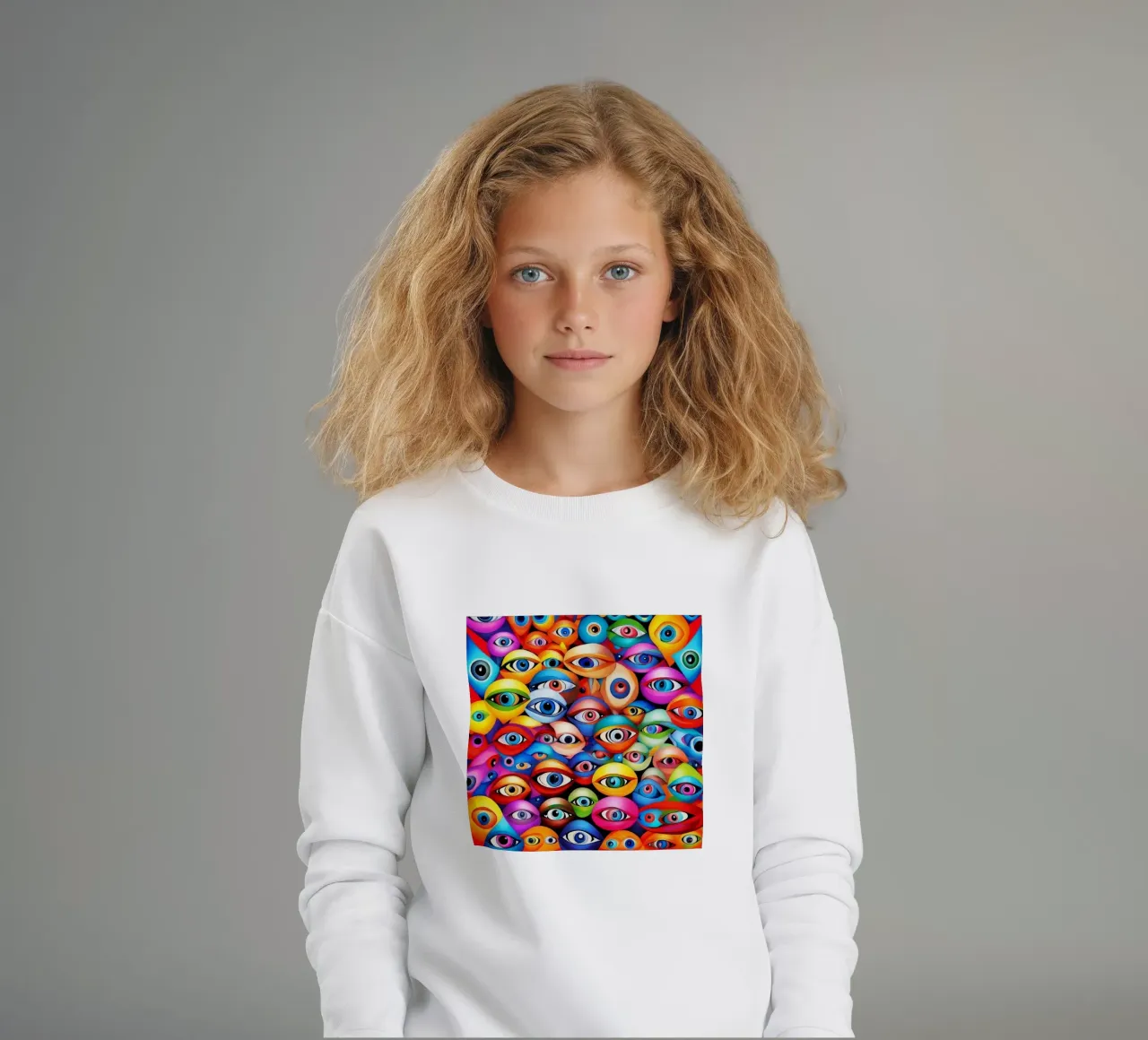 Ogen_12 kinder sweatshirt van AI-Portraits by LK