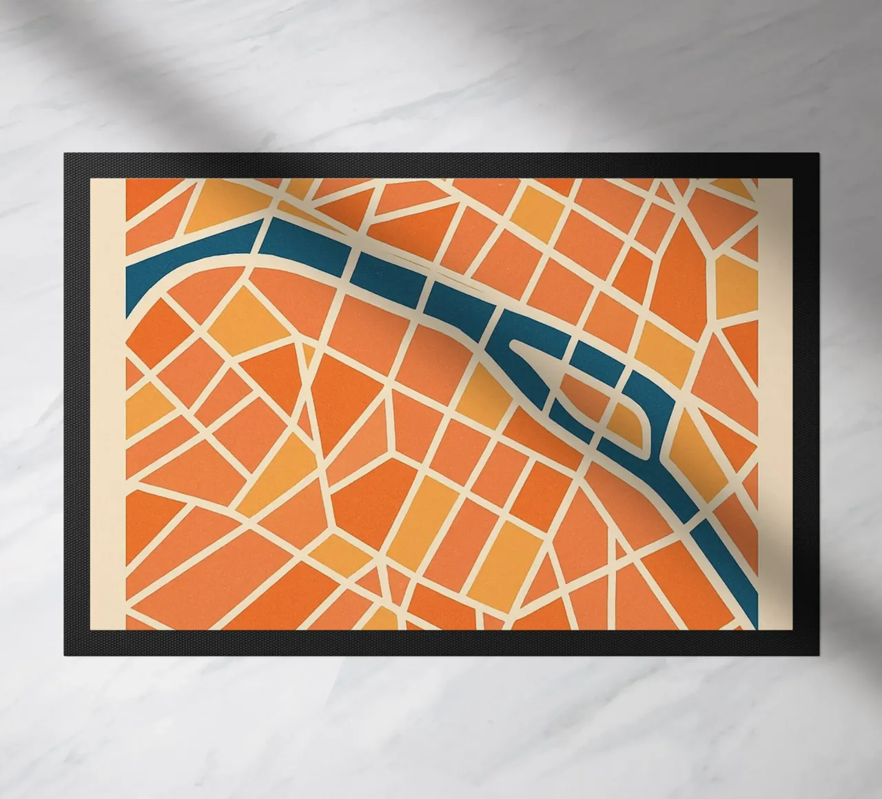 Mappa di Parigi - Astrazione colorata zerbino da JETLAG | affiches voyage