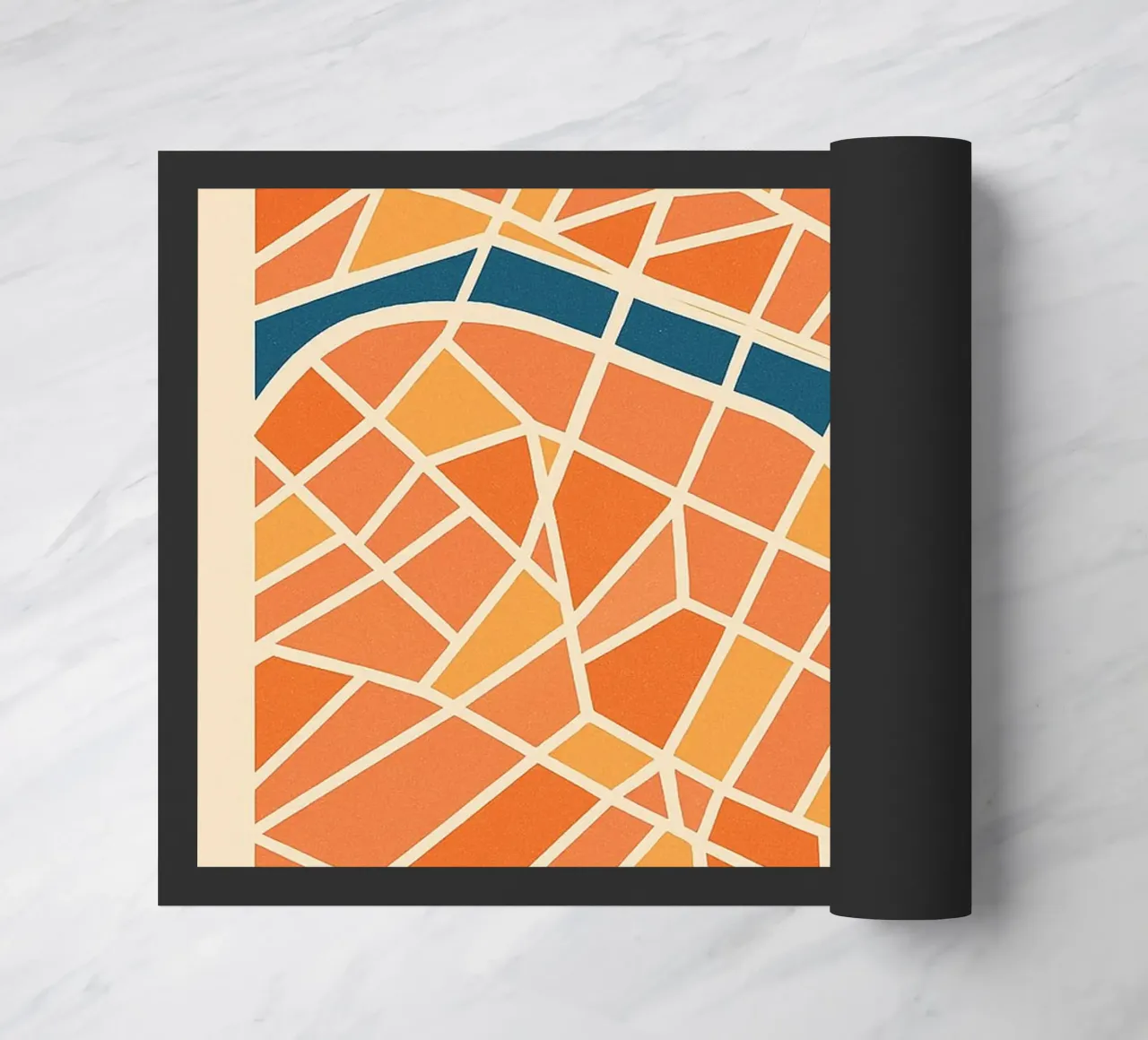 Mappa di Parigi - Astrazione colorata zerbino da JETLAG | affiches voyage