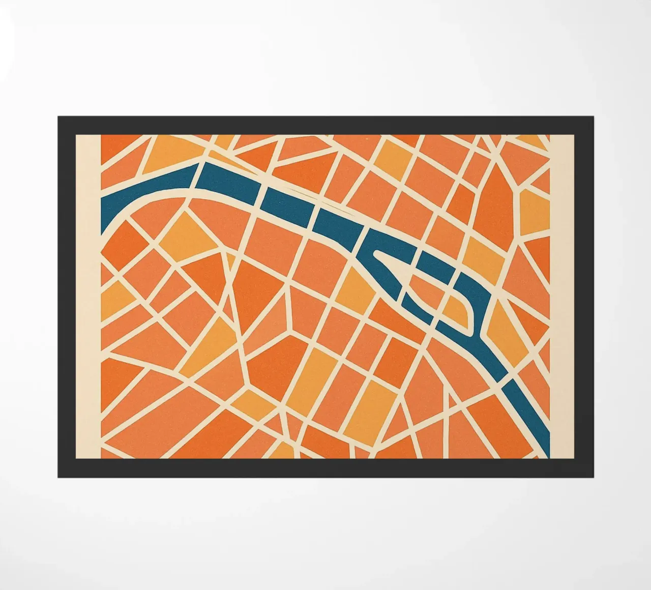 Mappa di Parigi - Astrazione colorata zerbino da JETLAG | affiches voyage