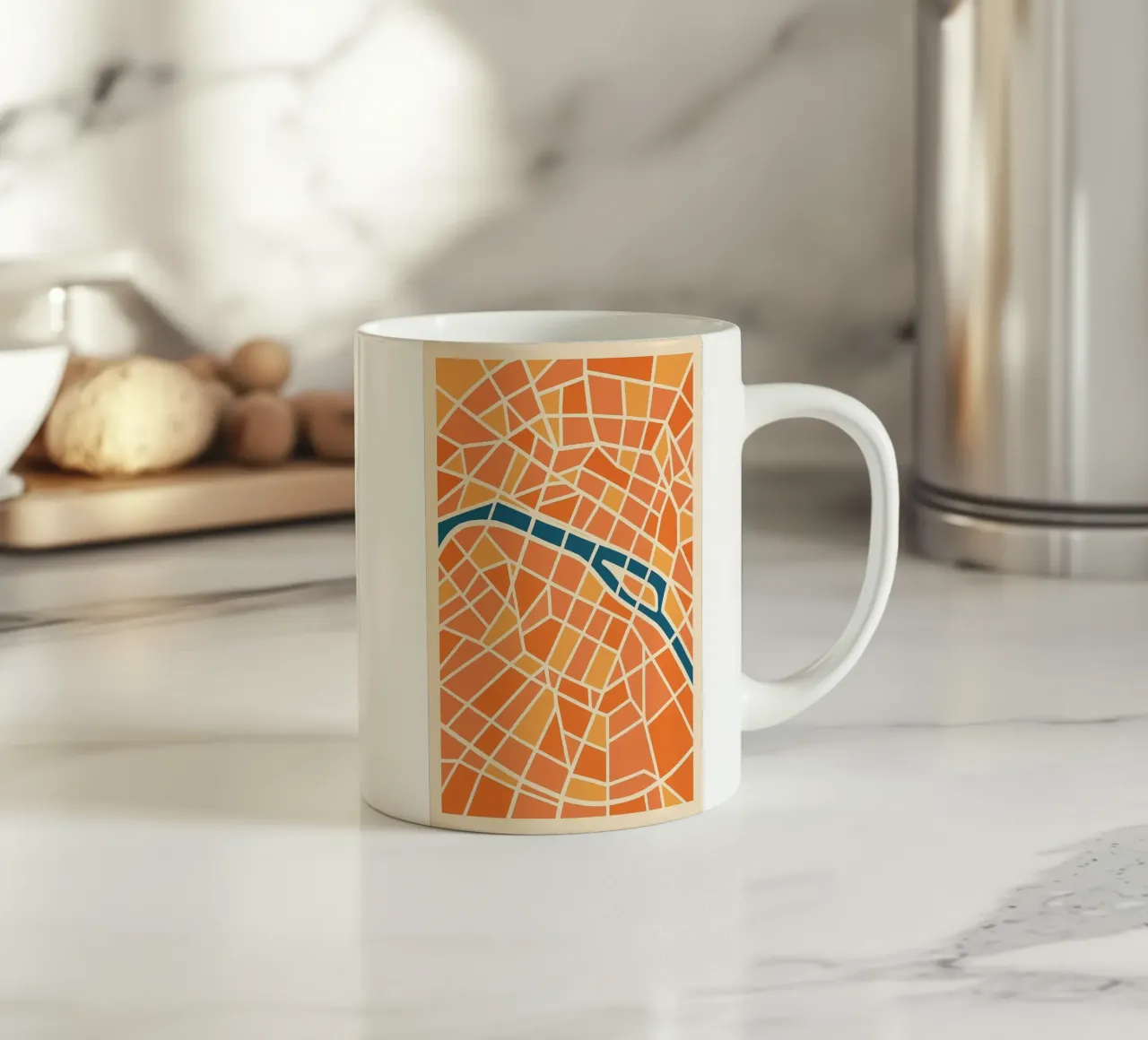Mappa di Parigi - Astrazione colorata tazza in ceramica da JETLAG | affiches voyage