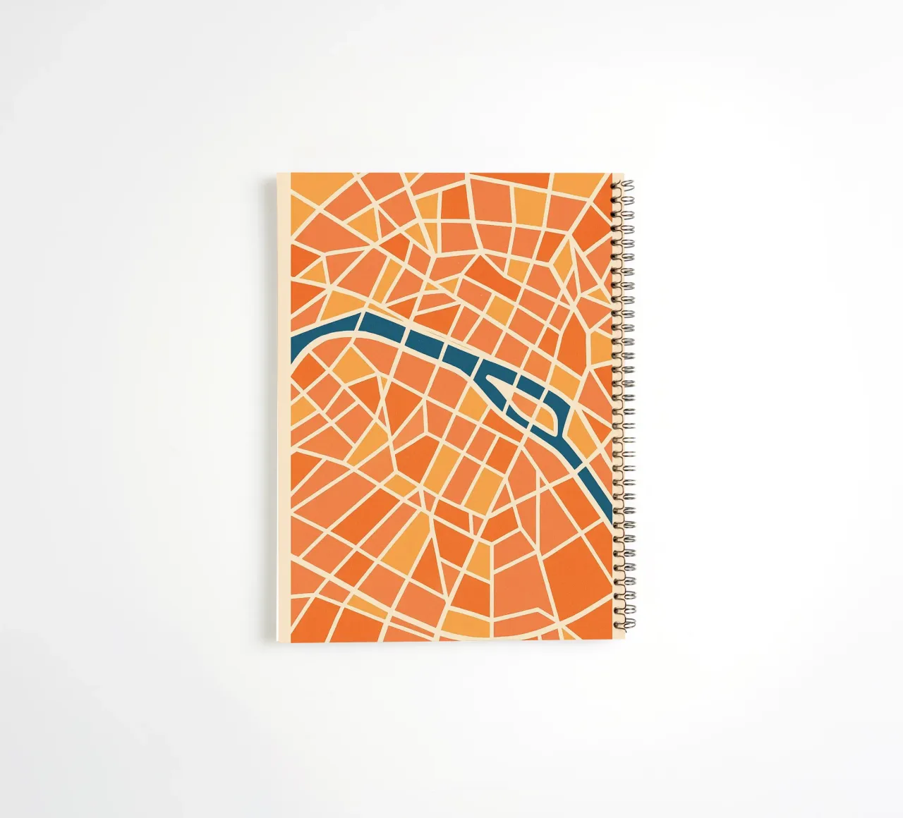 Map of Paris - Colourful abstraction spiral notebook by JETLAG | affiches voyage