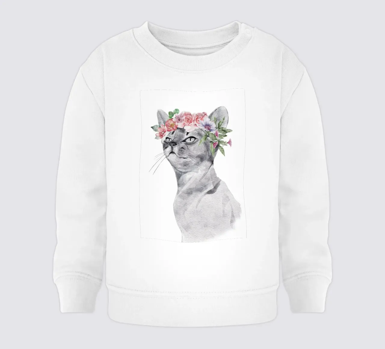 Gatto Safari con corona di fiori rosa felpa neonato da sharemantes