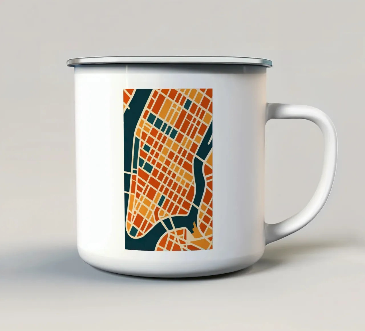 New York en Couleurs - Mappa grafica di Manhattan tazza in smalto da JETLAG | affiches voyage