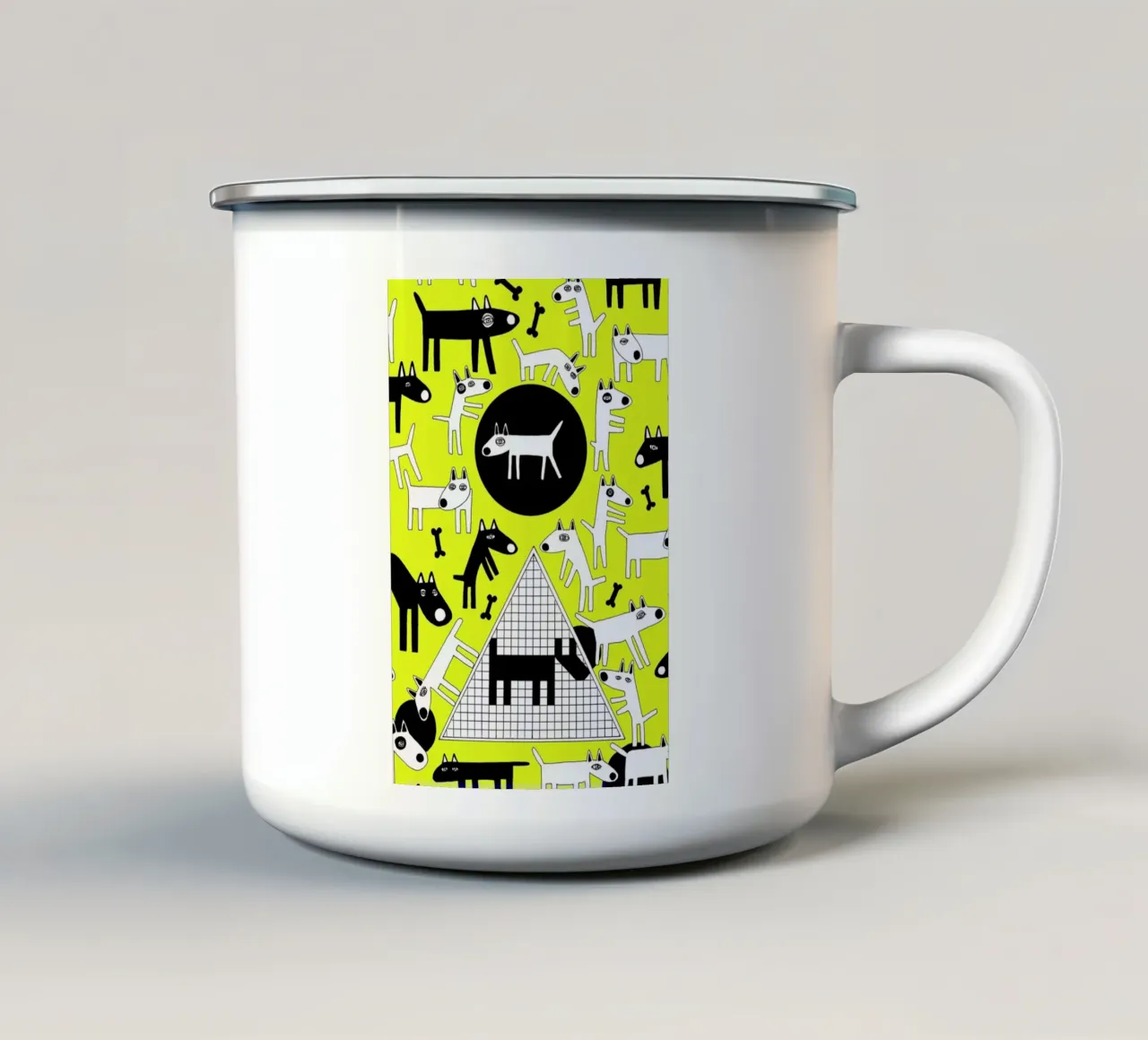 dogs enamel mug by Studio Teer