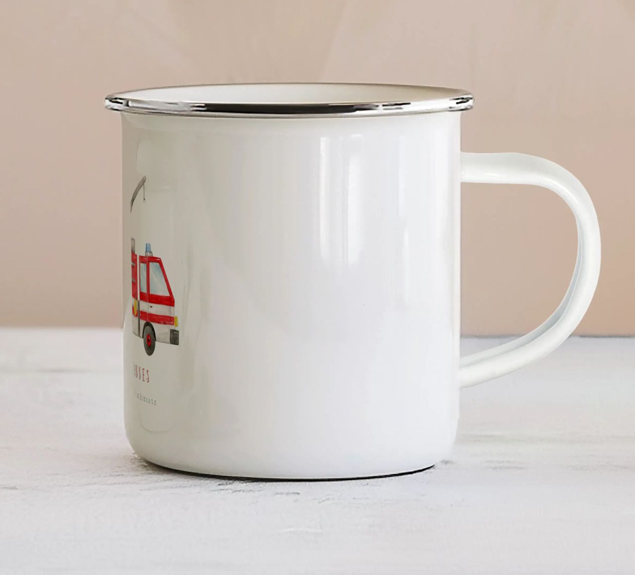 Vigili del fuoco tazza in smalto da Kartenliebe