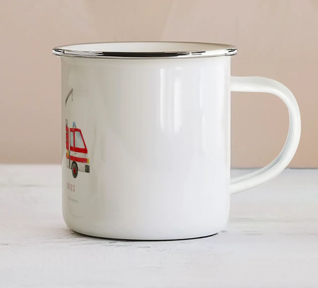 Vigili del fuoco tazza in smalto da Kartenliebe