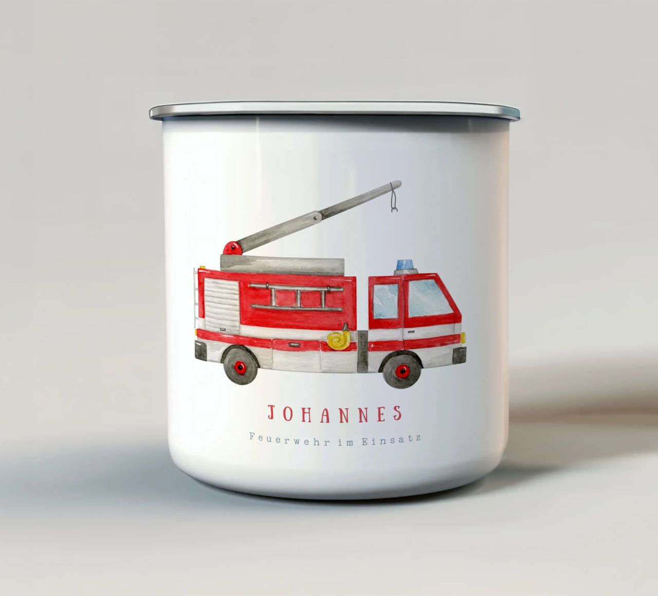 Vigili del fuoco tazza in smalto da Kartenliebe
