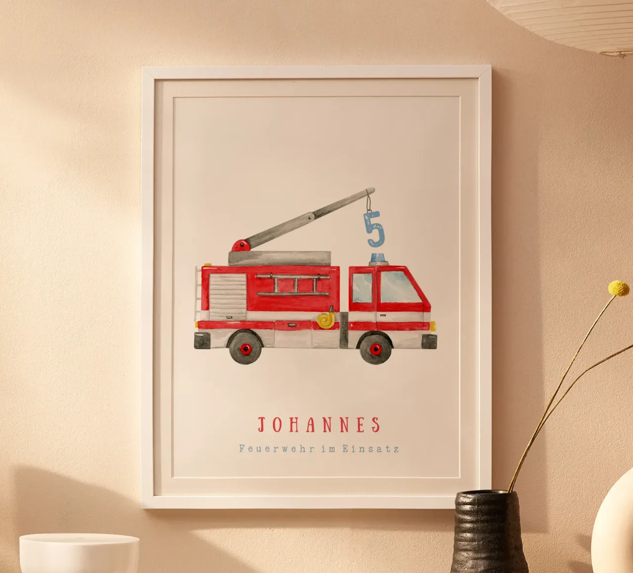 Vigili del fuoco poster con telaio in plastica da Kartenliebe