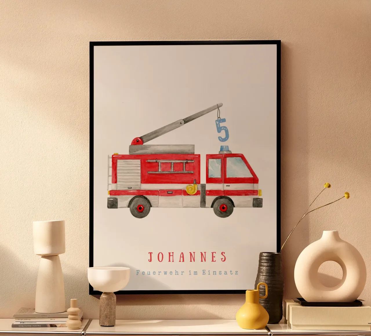 Vigili del fuoco poster con telaio in plastica da Kartenliebe