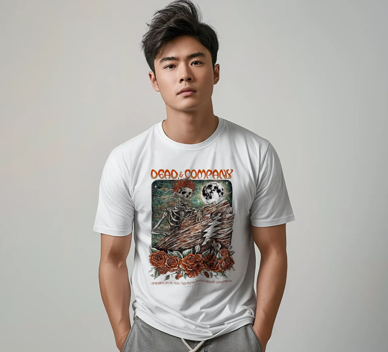 poster "dead and company red rocks" 2022 t-shirt da martina