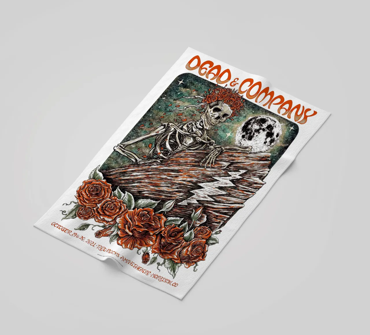poster "dead and company red rocks" 2022 telo mare da martina