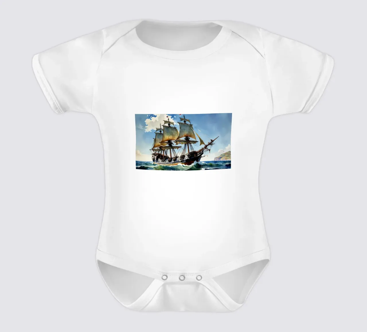 Alte Galeone aus dem 18. Kurzarm Babybody von Magic Screen