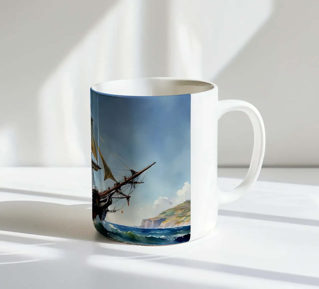 Antico galeone del XVIII secolo tazza in ceramica da Magic Screen