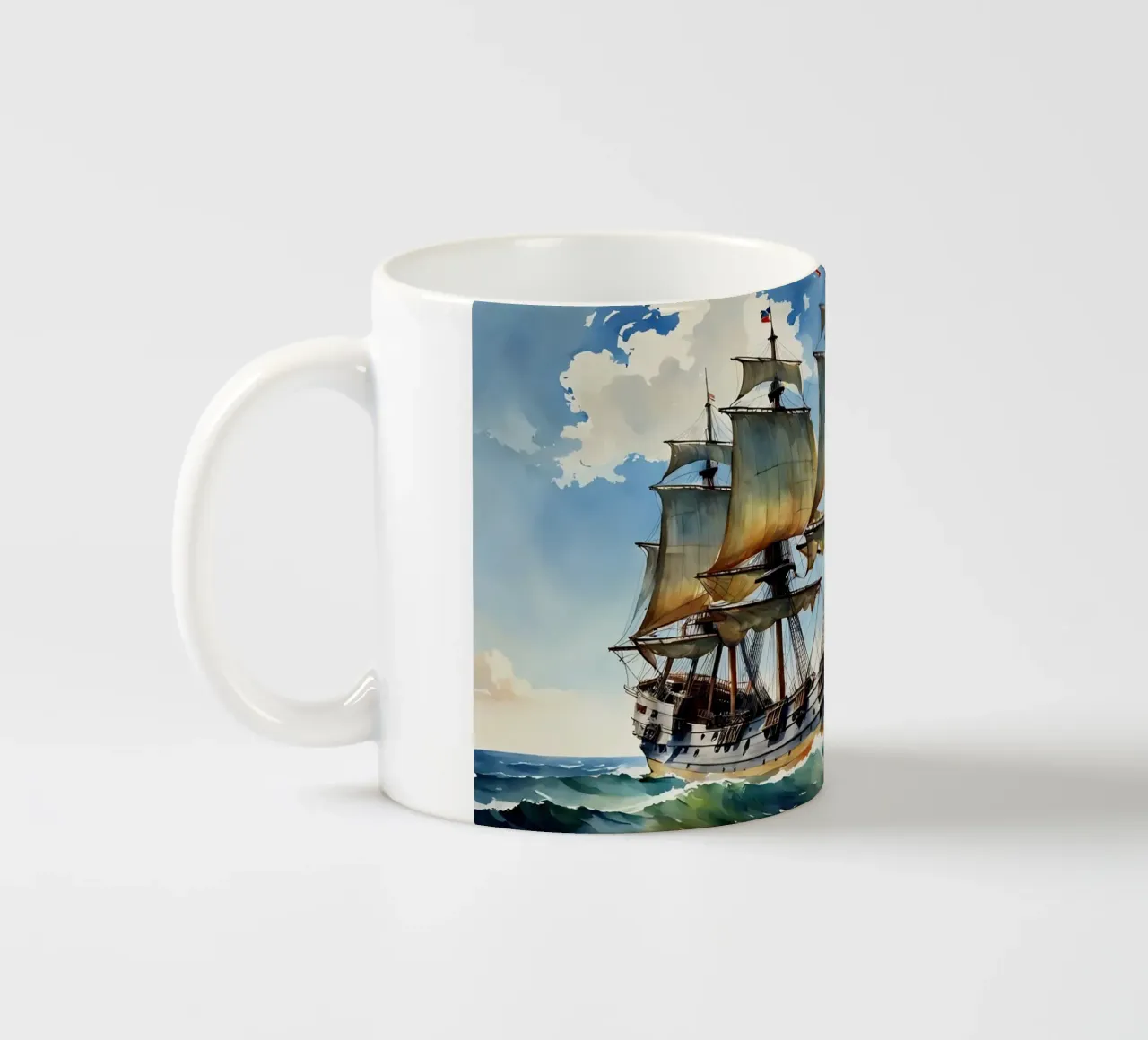 Antico galeone del XVIII secolo tazza in ceramica da Magic Screen