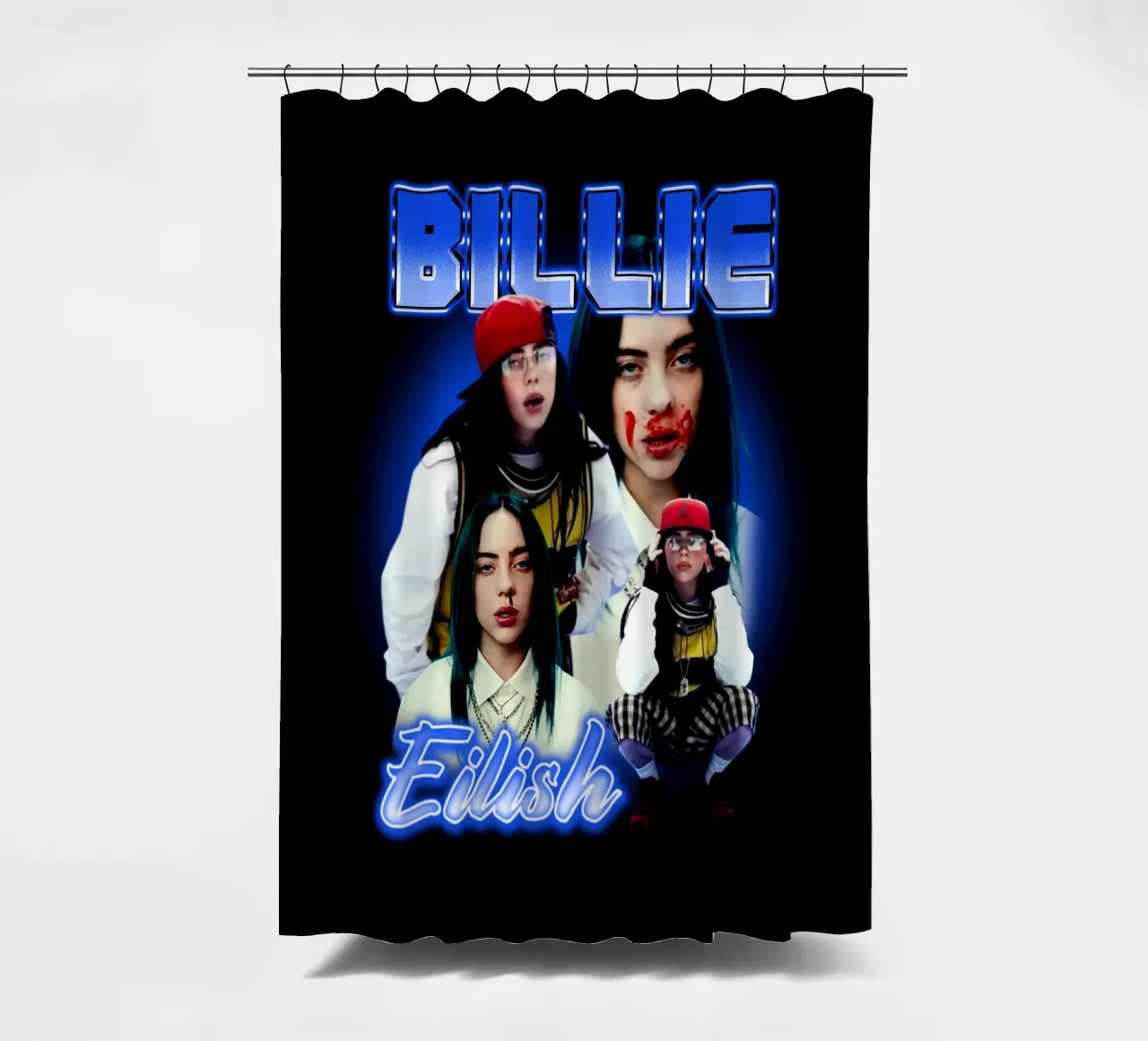 Vintage Bootleg V3 Billie Eilish tenda da doccia da https://www.juniqe.com/uk/shop/Henndraws