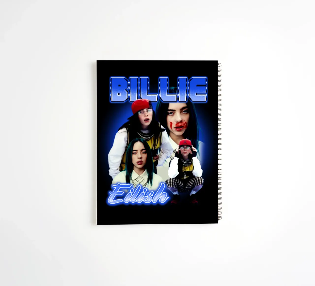 Vintage Bootleg V3 Billie Eilish spiral notebook by https://www.juniqe.com/uk/shop/Henndraws