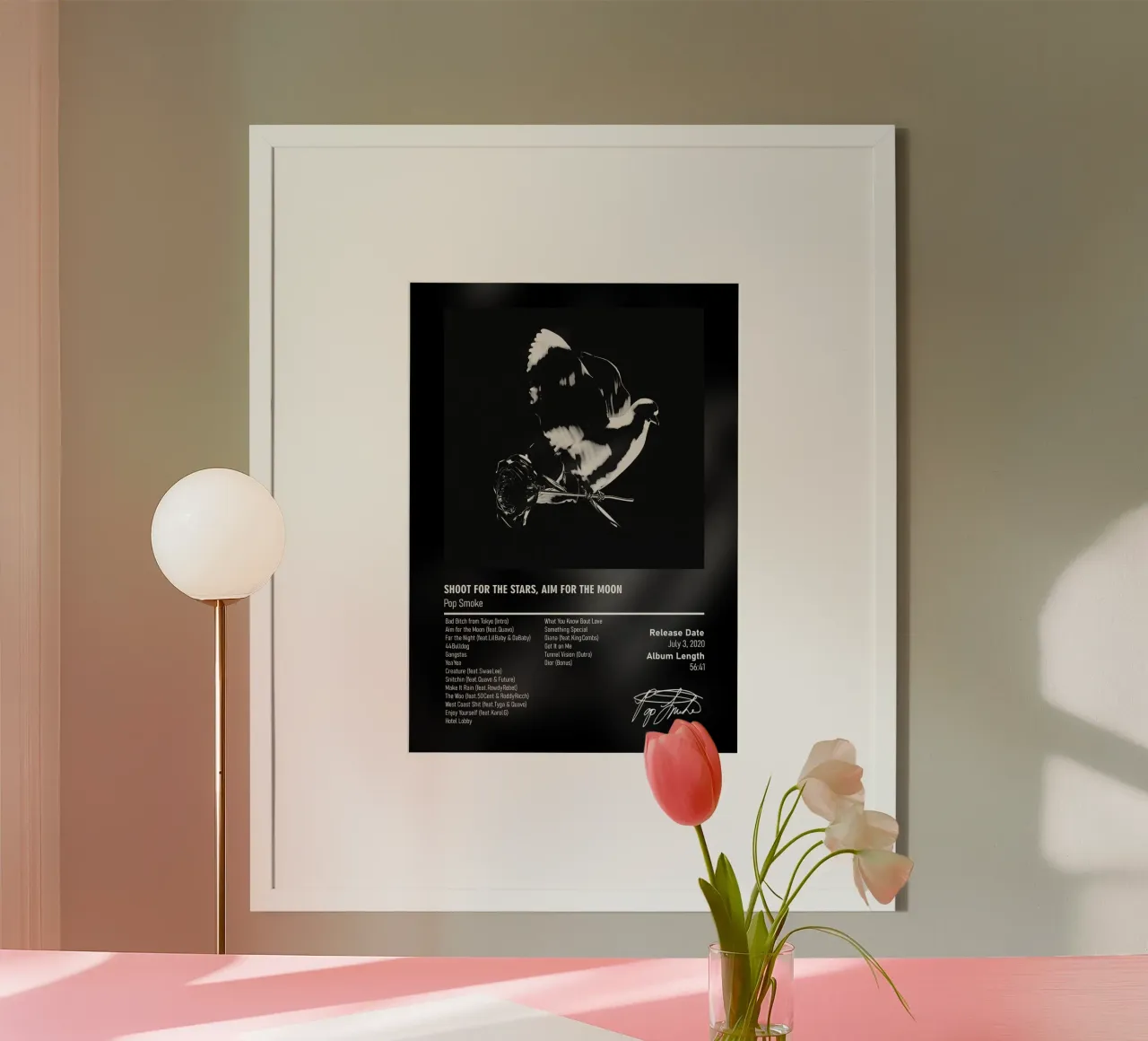 Shoot for the Stars, Aim for the Moon (2020) Pop Smoke carta hahnemühle da DGUnder