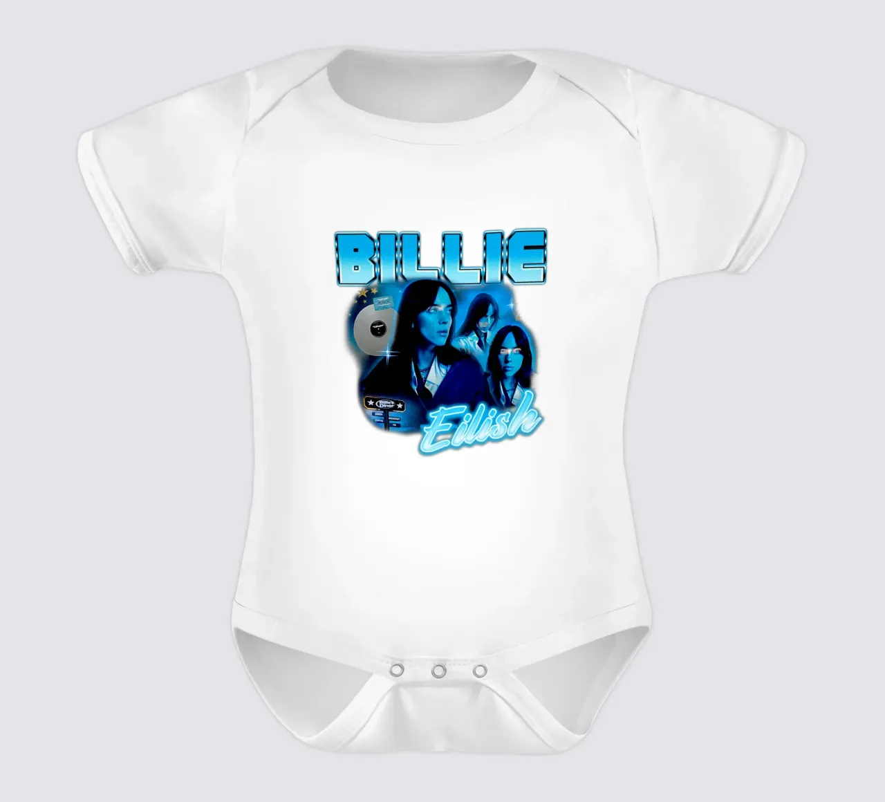 Vintage Bootleg V4 Billie Eilish body neonato maniche corte da https://www.juniqe.com/uk/shop/Henndraws