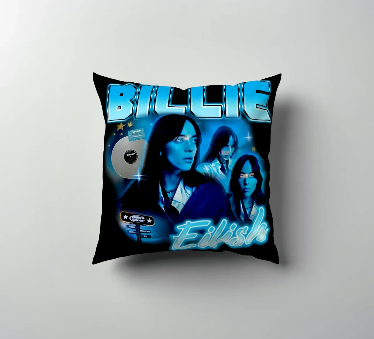Vintage Bootleg V4 Billie Eilish cuscino da https://www.juniqe.com/uk/shop/Henndraws