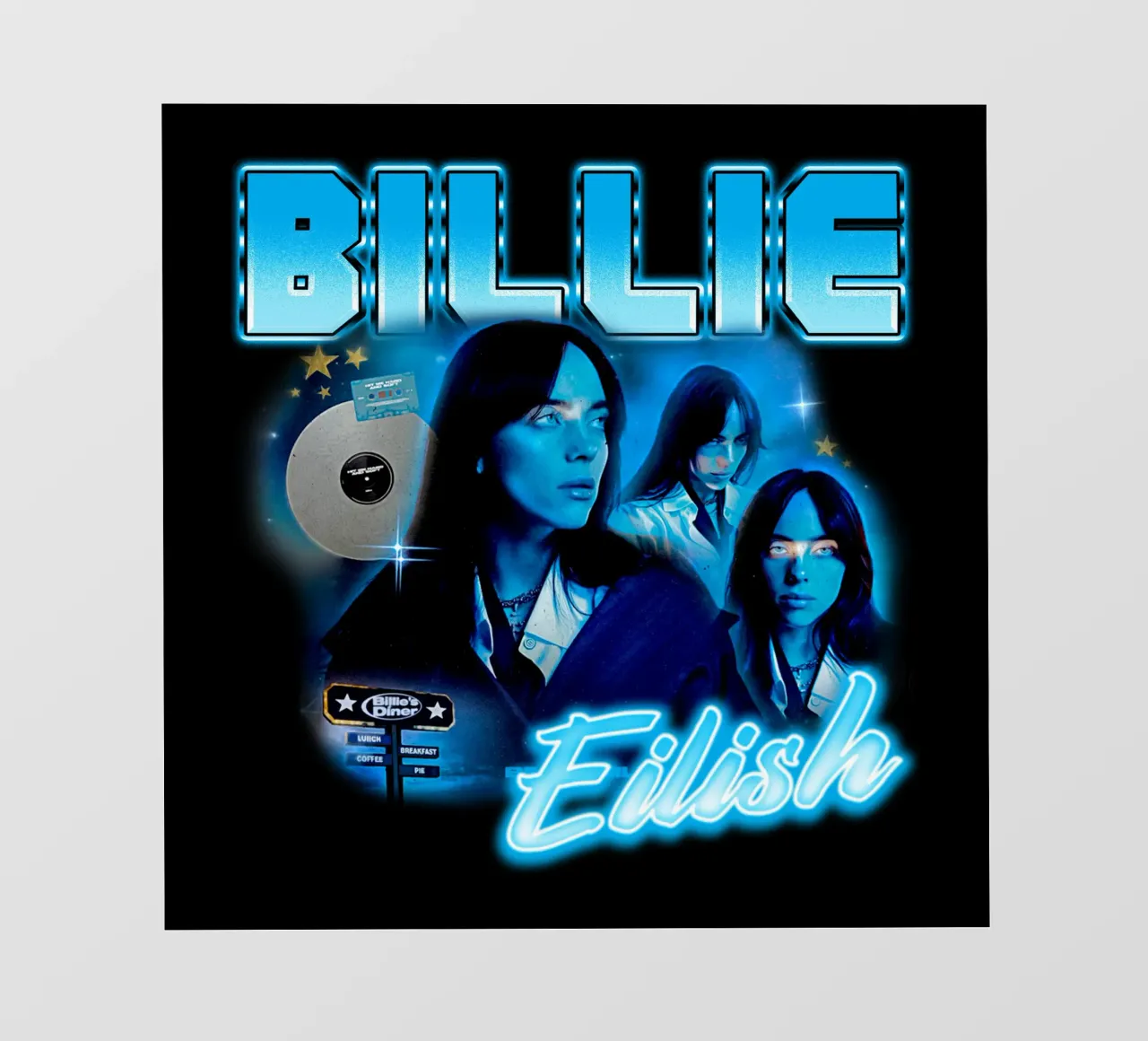 Vintage Bootleg V4 Billie Eilish pellicola backlit da https://www.juniqe.com/uk/shop/Henndraws