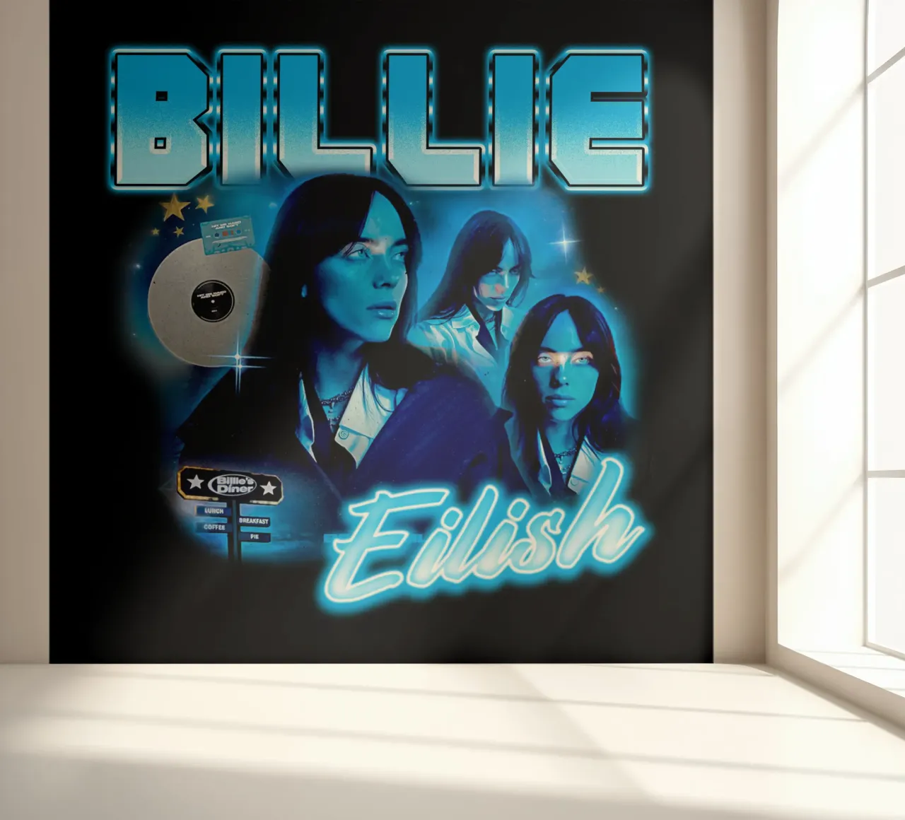 Vintage Bootleg V4 Billie Eilish papel para pared de https://www.juniqe.com/uk/shop/Henndraws