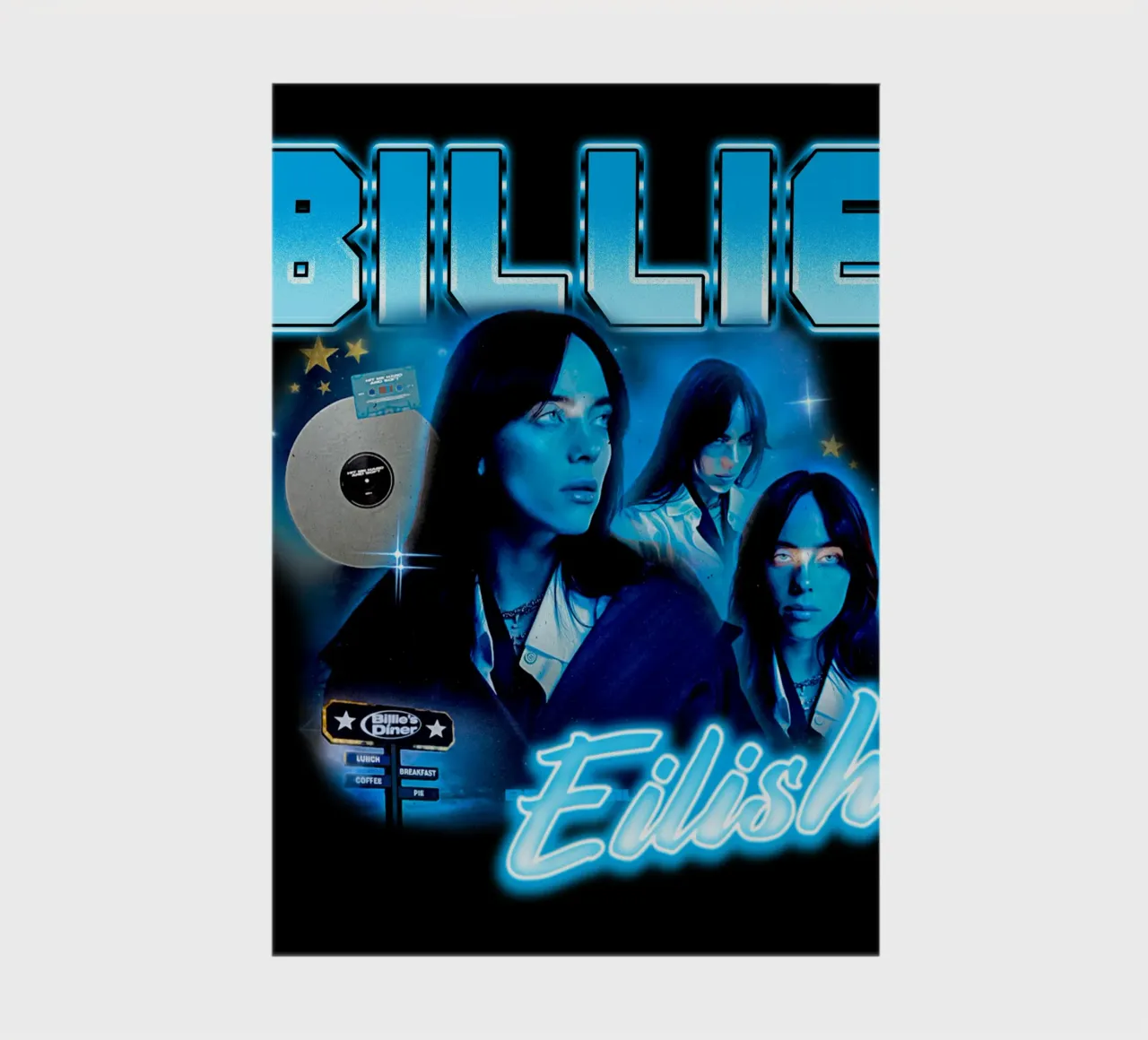 Vintage Bootleg V4 Billie Eilish notitieboek van https://www.juniqe.com/uk/shop/Henndraws