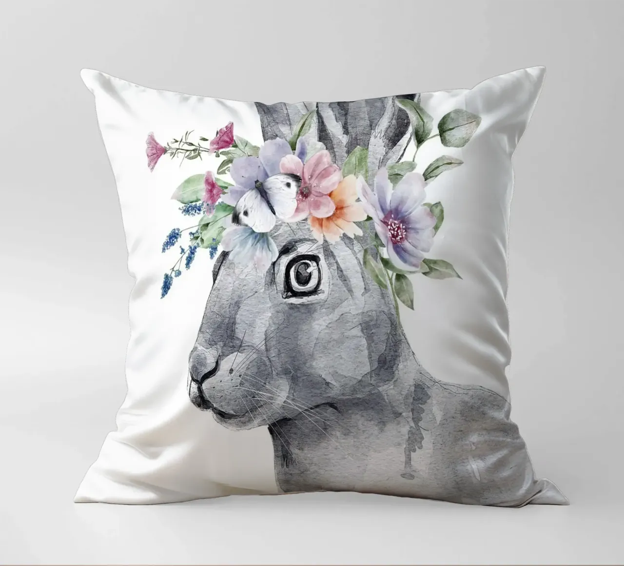 Coniglietto con stampa Safari con fiori cuscino da sharemantes