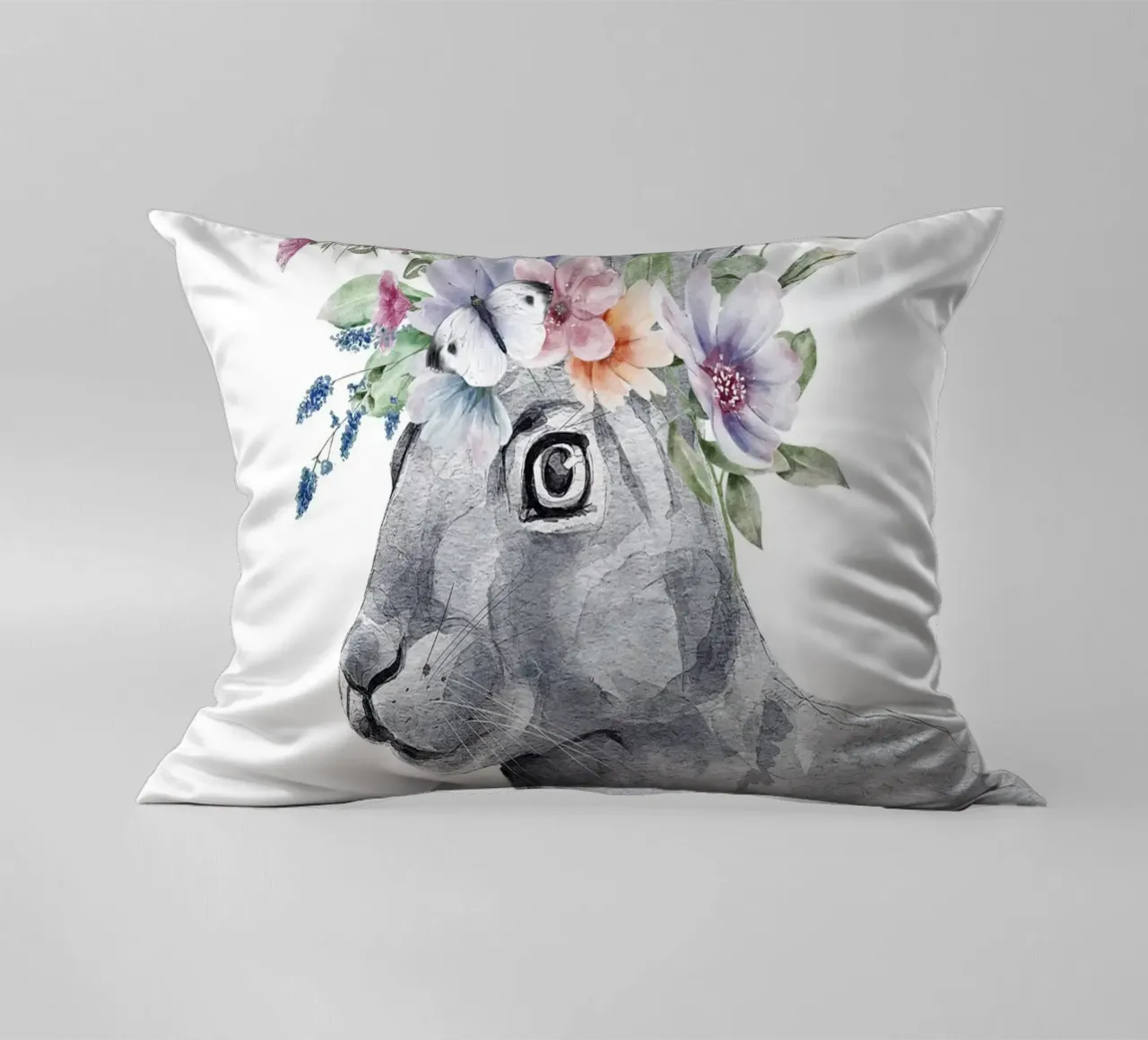 Coniglietto con stampa Safari con fiori cuscino da sharemantes