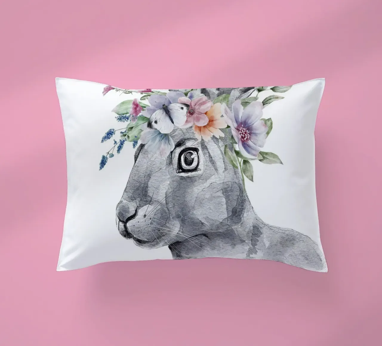Coniglietto con stampa Safari con fiori cuscino da sharemantes